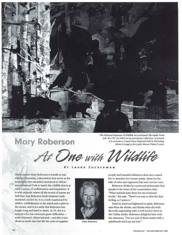 AT ONE WITH WILDLIFE: MARY ROBERSON