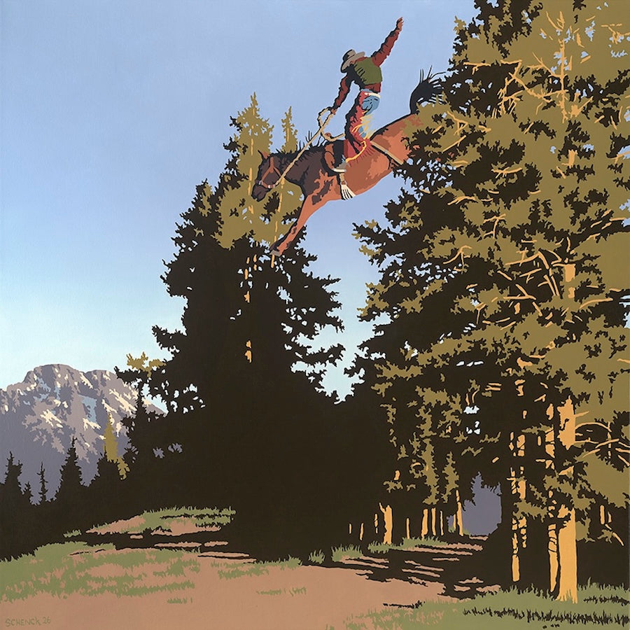 Bronc Rider in the Tetons