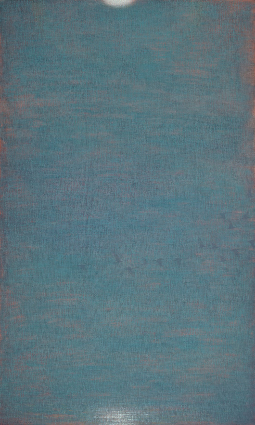 Contemporary Western landscape painting of a night scene with birds by David Grossmann