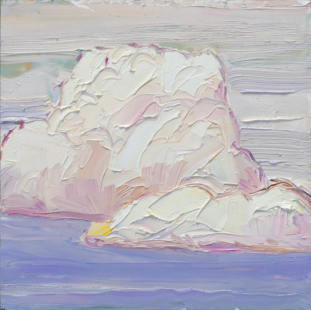 Impasto abstract painting of a cloud in the sky by Jivan Lee
