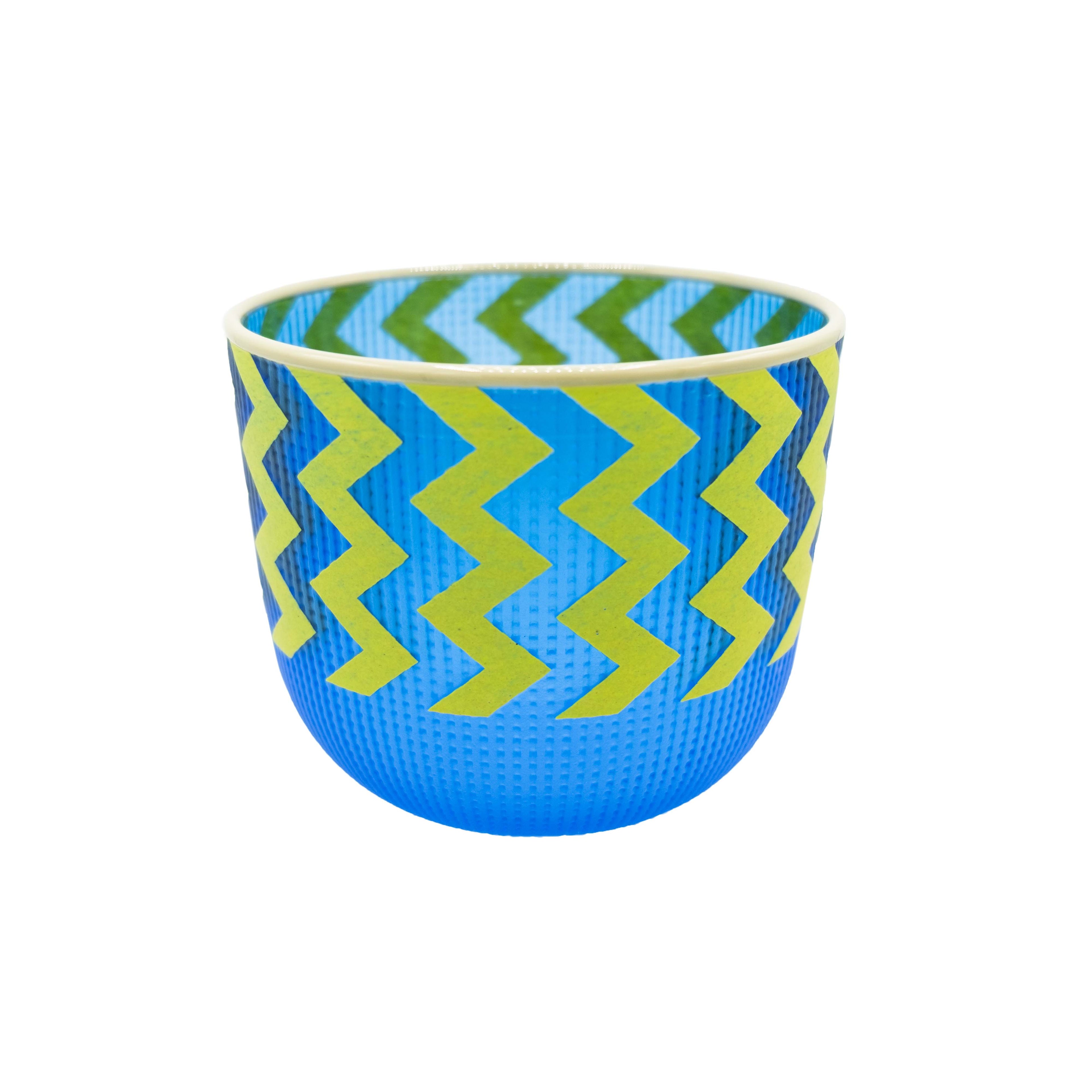 Tlingit Shelf Basket: #B21-67: Cobalt/Grey
